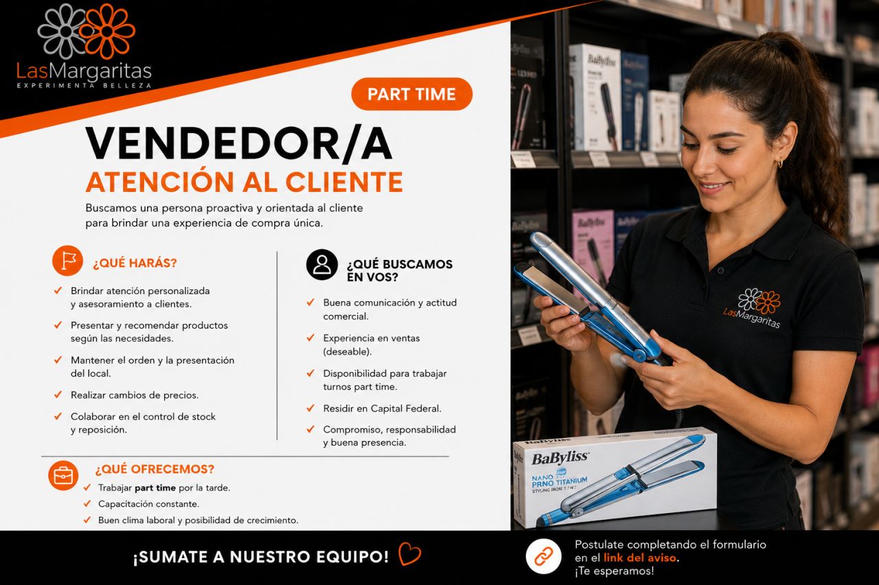 Las Margaritas busca vendedores part time en CABA: cómo postularse